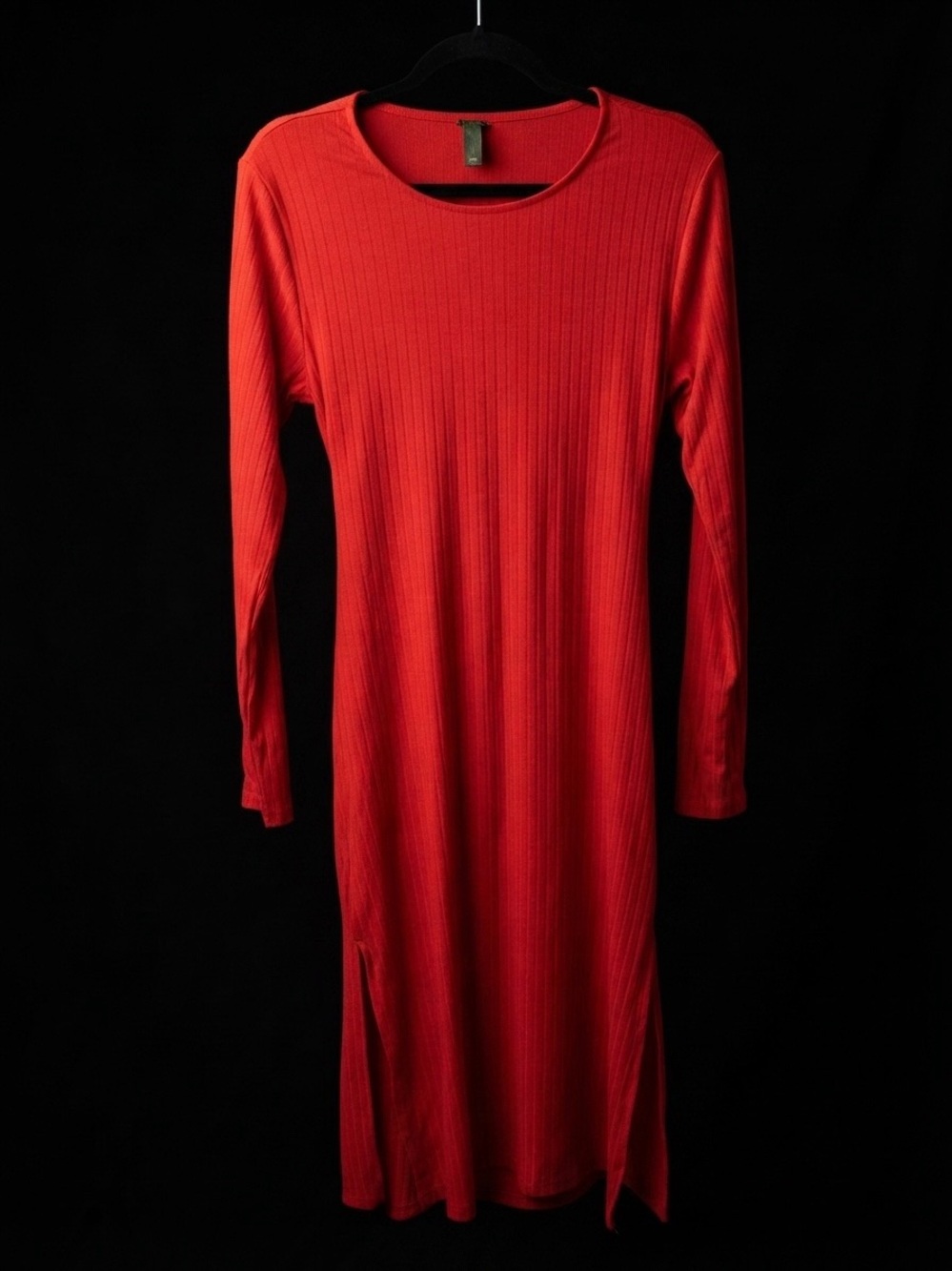 wild fable Red Long-Sleeve Open back Midi Dress with Front Slit size Large - Picture 2 of 4